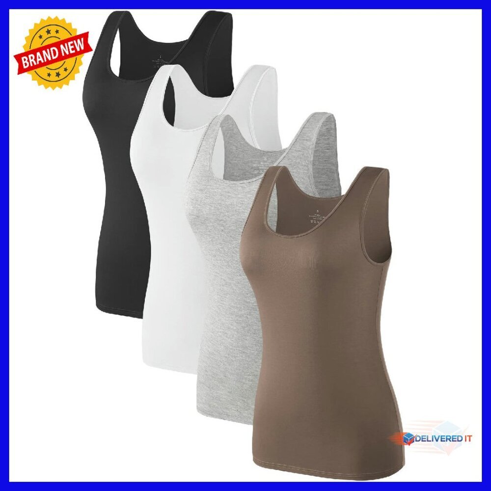 Soft Seamless Tank Tops 4-Pack Women's Layering Undershirts